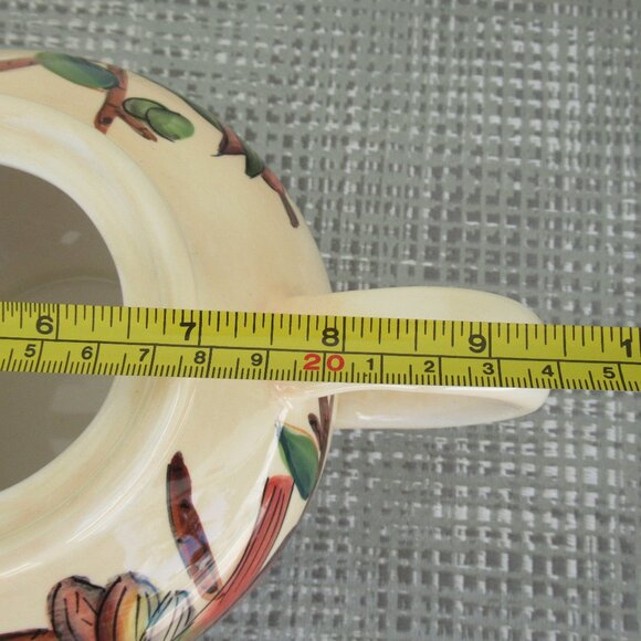 VTG Chinese Hand Painted Birds, Nature, Teapot 1 quart Capacity, Yellow - Picture 13 of 13